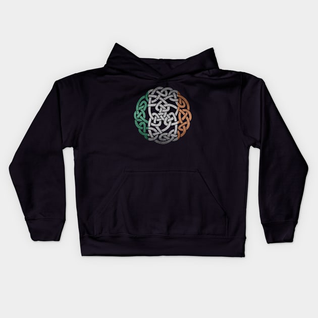 Irish Flag and Celtic Ornament Design Artwork Kids Hoodie by PerttyShirty